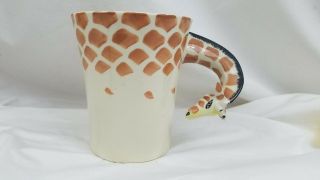 Pier 1 Imports Giraffe Mug African Wildlife Series Hand Painted Ceramic Cup