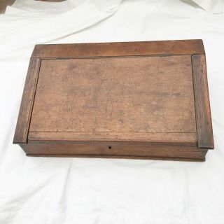 Antique 19th Century Pine Wood Table Top Writing / Desk Slope