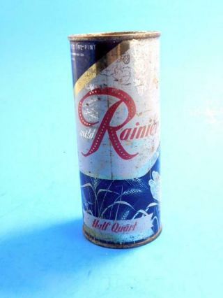 Rainier Half - Quart Vintage Antique Flat Top Beer Can Wheat Graphics