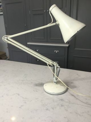 Vintage Anglepoise Model 90 Herbert Terry White Industrial Desk Lamp Mid Century