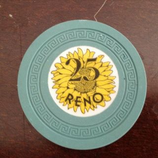 Scarce 25.  00 Sunflower Casino Chip From Reno