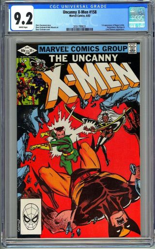 Uncanny X - Men 158 - Cgc 9.  2 - Wp - Nm - 1st Rogue In Title