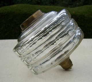 Clear Glass Triple Faceted Cut Glass Oil Lamp Font /Fount,  Duplex Bayonet Collar 2