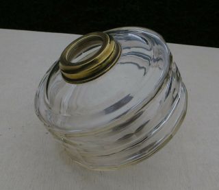 Clear Glass Triple Faceted Cut Glass Oil Lamp Font / Fount,  Duplex Screw Collar 2