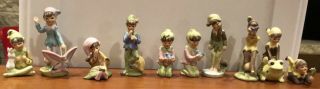 10 Vintage Josef Originals Pixie Elf Figurines