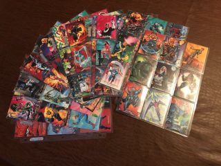1992 Marvel Masterpieces Complete Base Nm/m W Spectra Set,  & 94 Pwrblst/holofoil