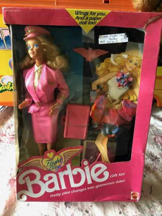 Vintage 1989 Flight Time Barbie Doll Gift Set Mattel 9585 Nrfb