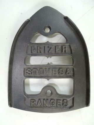 Antique Cast Iron Victorian Sad Trivet Prizer Stoves & Ranges Advertising Vtg