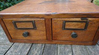 Globe Wernicke Vintage Retro Wooden Oak Index Drawers Filing Desk Top