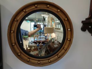 Round Convex Mirror - Gilt Decoration