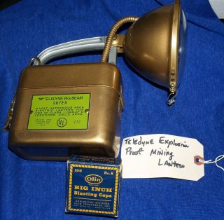 Vintage Teledyne Big Beam 287ex Hazardous Area Electric Lantern & Olin Blasting