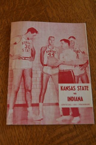 Vintage 1964 Kansas State University Vs Indiana Basketball Program Old