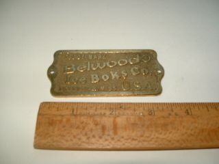 Belwood Ice Boks Co.  Ackerman,  Miss.  Brass Plate