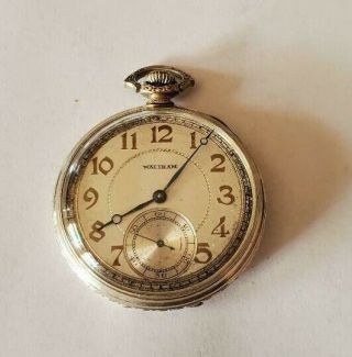 Rare Vintage Waltham Wind Up Pocket Watch 14k Gold Filled 15 Jewels Look