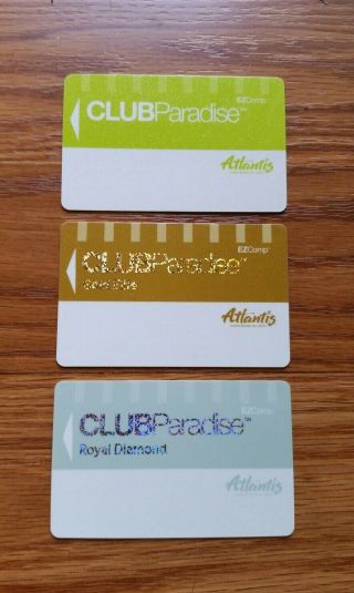 Atlantis Casino Resort,  Club Paradise 3 Tier Level Slot Cards - Reno,  Nv - Blank