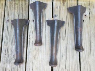 Vintage Antique Cast Iron Wood Stove Legs Set Of 4 10 " Long