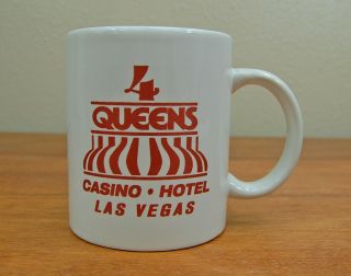 Vintage 4 Queens Casino Hotel Las Vegas Ceramic Coffee Mug Advertising