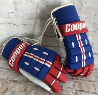 Vintage Cooper Hockey Gloves Red/white/blue Senior Size L/xl 63p 1874 L@@k