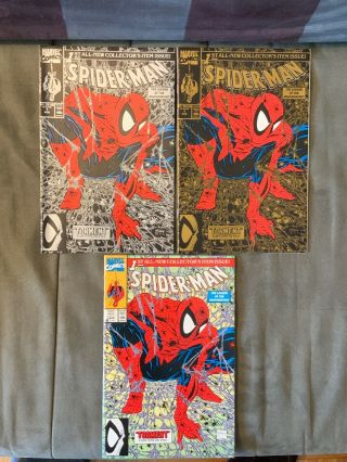 Spider - Man 1 Torment Gold,  Silver & Green Covers Unread