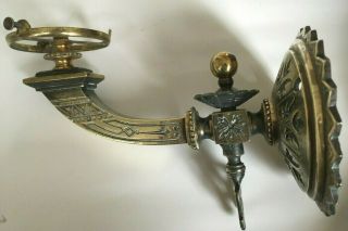Antique 19th Century Victorian Gothic Revival Gas Lamp Holder Wall Sconce