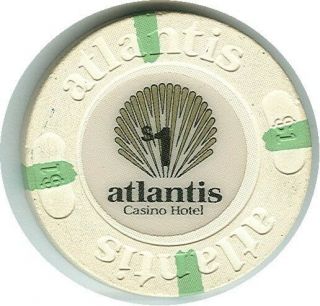 Atlantis Casino Atlantic City $1 Chip (su) Atl - 1.  Xls