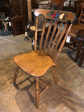 Vintage Bent Bros Stenciled Kitchen Dining Room Side Chair Solid Maple Furniture