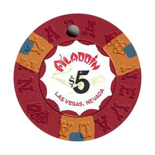 (1) Aladdin Casino Las Vegas Nv $5 Cancelled Chip Nevada Mold