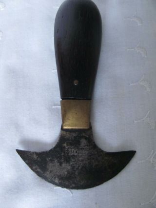 Antique C.  S.  Osborne Round Knife For Leatherwork Rosewood Handle / Brass