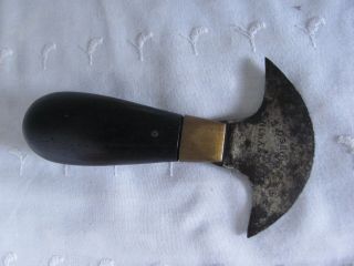 Antique C.  S.  Osborne ROUND KNIFE for LEATHERWORK ROSEWOOD Handle / Brass 2