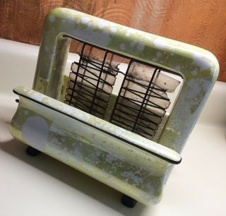 Very RARE 1920s TOASTRITE PORCELAIN Electric TOASTER Yellow Pearl Luster DECO 2