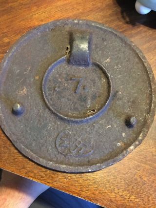 Antique Cast Iron Stove Lid For Coal Wood Burning Cook Stove 7 Inch