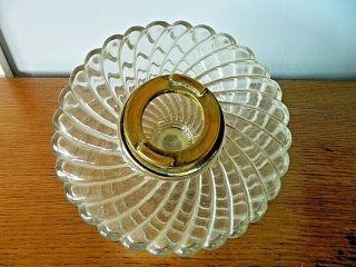 Large Clear Swirled Glass Font or Reservoir for Oil Lamp twist Fitting 2