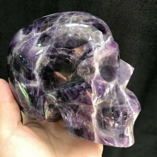 Good Quality 1.  71kg 5.  31  Natural Dream Amethyst Crystal Hand Carved Skull Sq