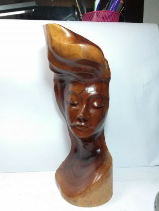 Spectacular Vintage Hawaiian Island Carved,  Native Wood Sculpture,  Signed