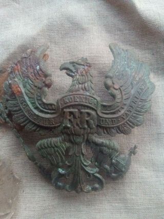 Ww1 Ww I German Pickelhaube Plate,  Battlefield Relic