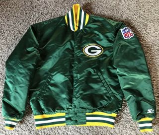 Vintage 1980s Green Bay Packers Pro Line Starter Satin Jacket - Men 
