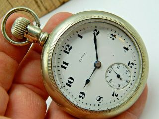 Antique Elgin 18 Size 17 Jewel Grade 336 Pocket Watch Circa 1916 Wwi Era Running