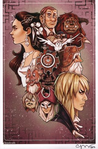 Chrissie Zullo Signed Labyrinth Art Print Jennifer Connelly David Bowie Hoggle