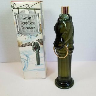 Vintage Avon Pony Post Decanter After Shave Lotion W/ Box.
