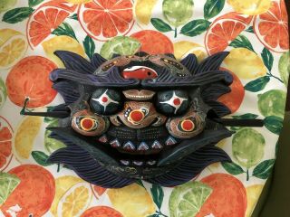 Disney Epcot Rare China Hand Carved / Painted Wood Ghost Spirit Mask Pan Gu