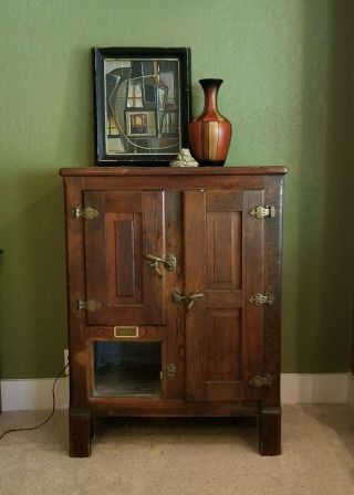Antique Gibson Cambria Oak Icebox Refrigerator
