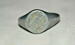 Antique Ww1 Military Army Trench Art Bordeaux 1918 Finger Ring Sz 5 1/4