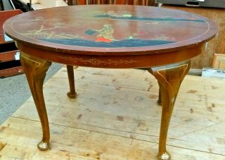Vintage Chinoiserie Coffee Table By Northampton Cabinet Co Circa 1955