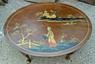 Vintage Chinoiserie Coffee Table by Northampton Cabinet Co Circa 1955 3