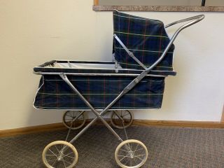 Antique Vintage 1960’s Chrome Easy - Fold Baby Stroller Carriage Buggy