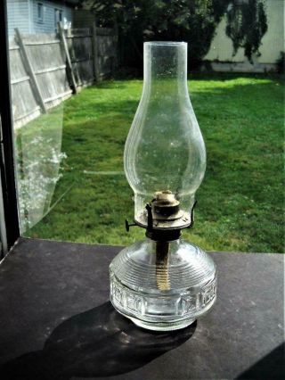 Oil Lamp Standing 14 " Tall - Appears To Be In Good Order - Exc.  Cond.