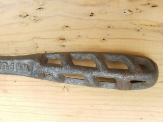 Antique WH PEARCE & CO PHILA Cast Iron Handle Plate Lid Lifter Wood Stove 2