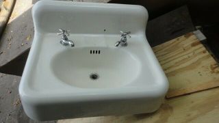 Antique Porcelain Cast Iron Bathroom Sink