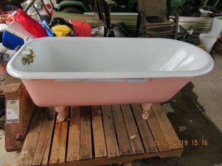 Antique Claw Foot Tub Cast Iron With The Feet And Faucet
