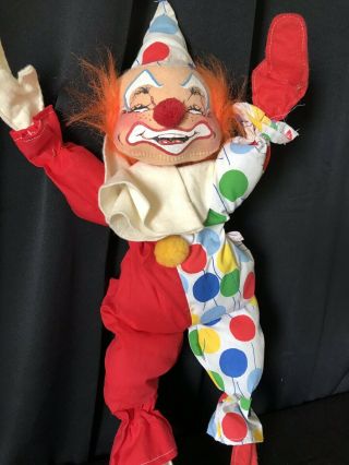 Vintage 1971 Annalee Mobilitee Posable Clown Doll 19” Colorful Fabric